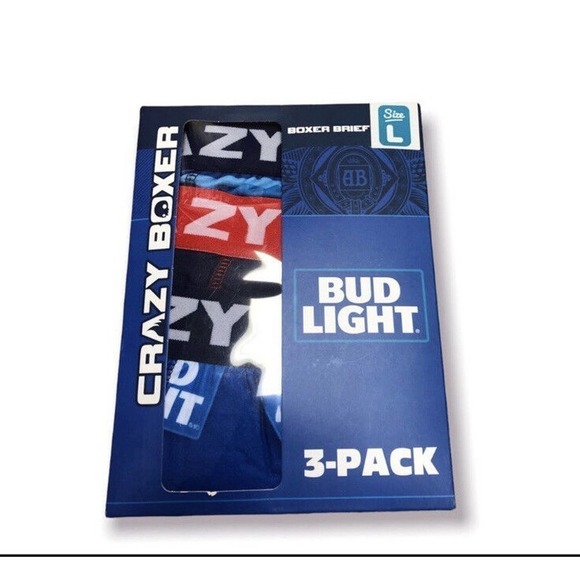 - Crazy Boxer 3 Pack Boxer Briefs Bud Light Mens Underwear - Picture 8 of 8